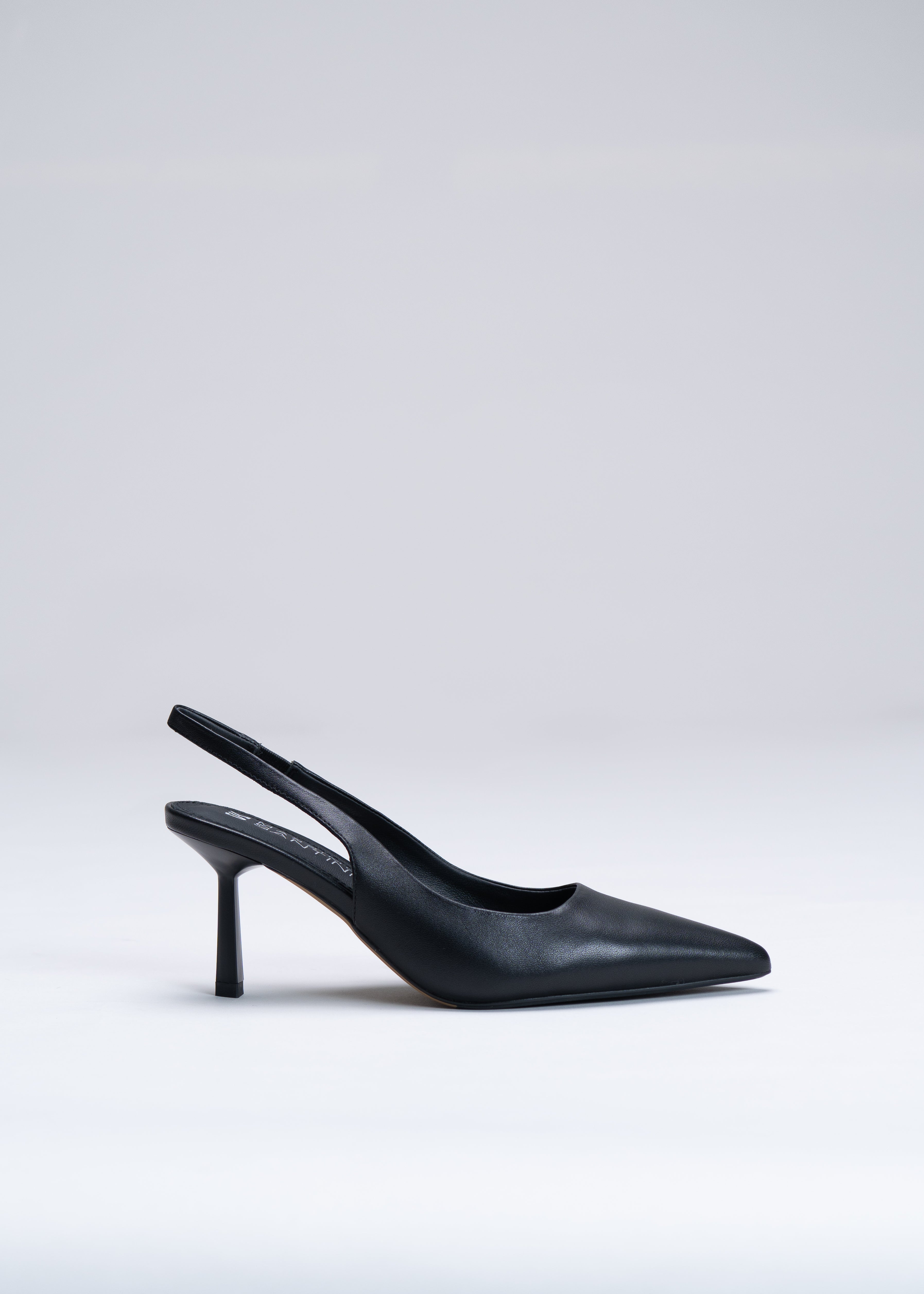 PRISCILLA - BLACK SLINGBACK IN CALFSKIN LEATHER