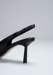 PRISCILLA - BLACK SLINGBACK IN CALFSKIN LEATHER