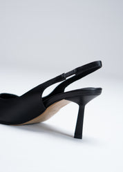 PRISCILLA - BLACK SLINGBACK IN CALFSKIN LEATHER