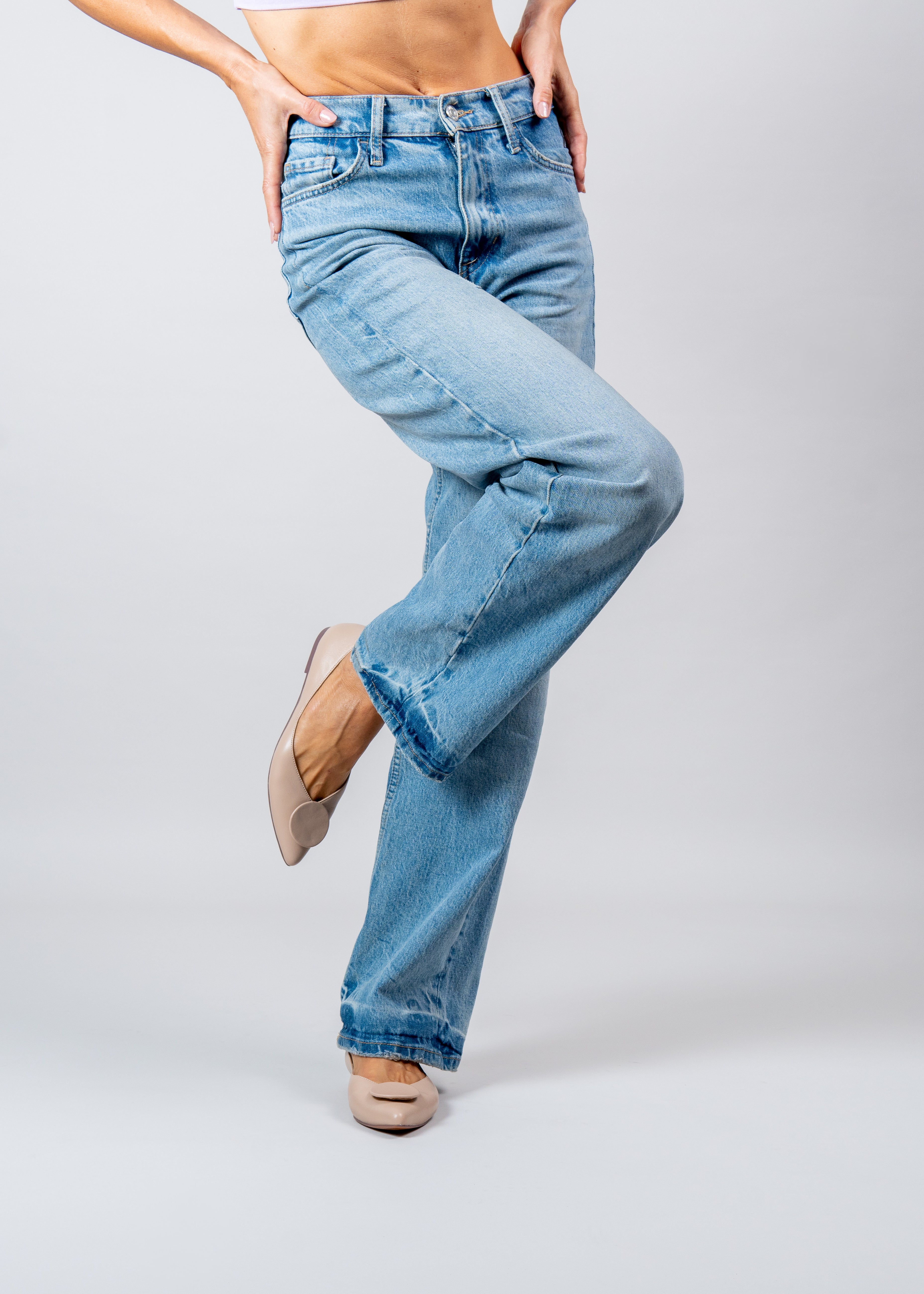 PORTLAND - NUDE FLATS IN NAPPA LEATHER