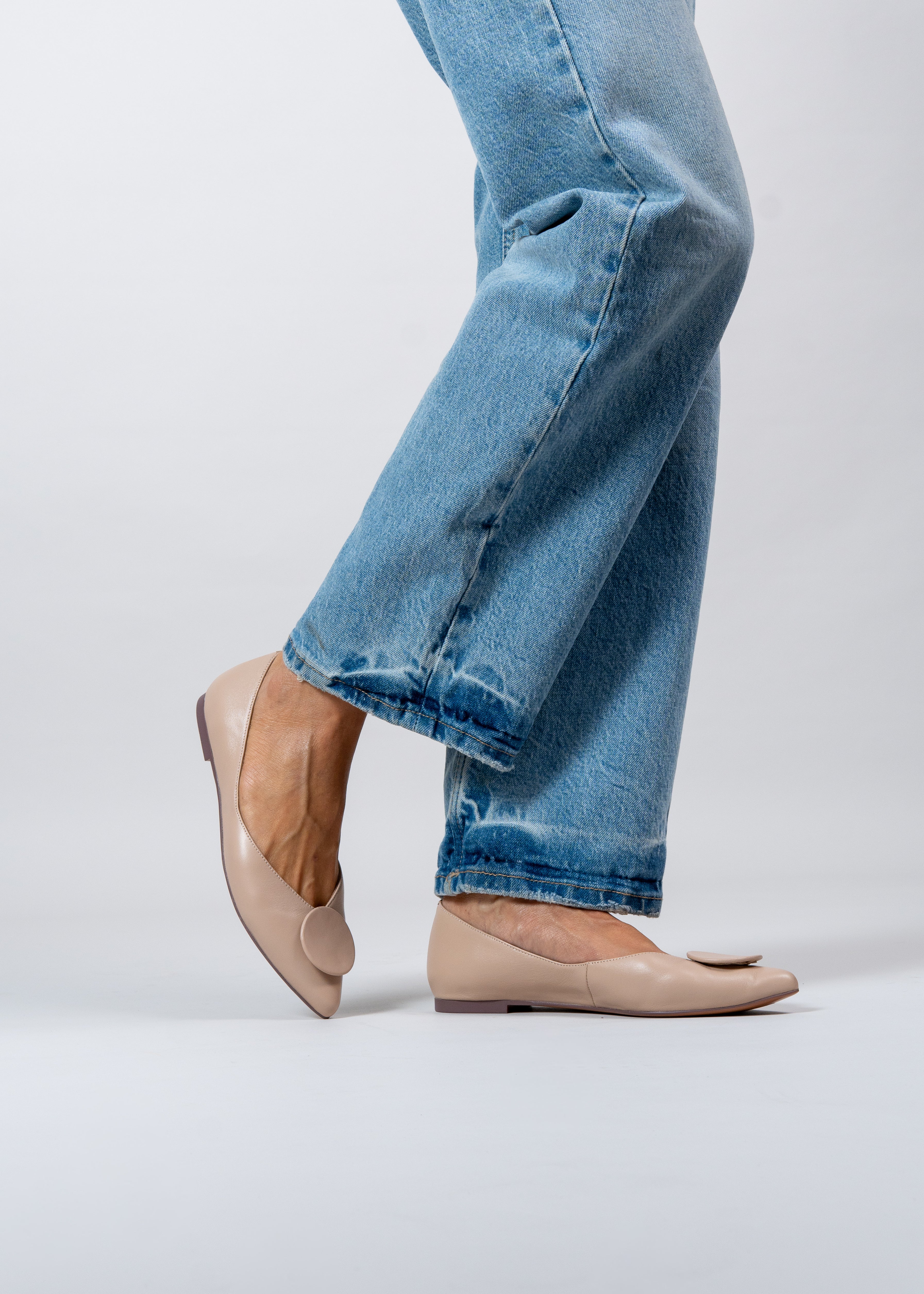PORTLAND - NUDE FLATS IN NAPPA LEATHER