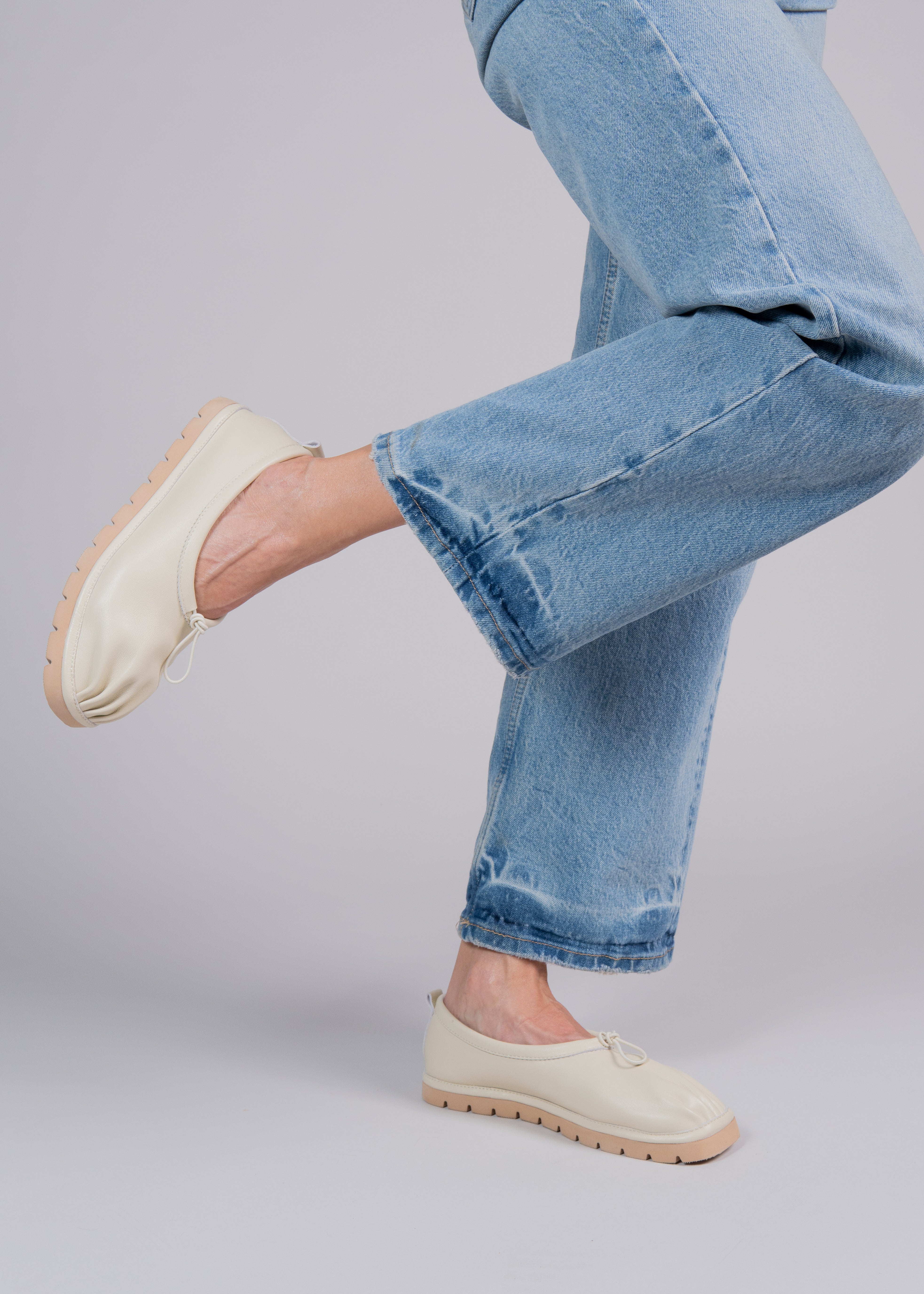 PAGET - BUTTER NAPPA LEATHER BALLERINA