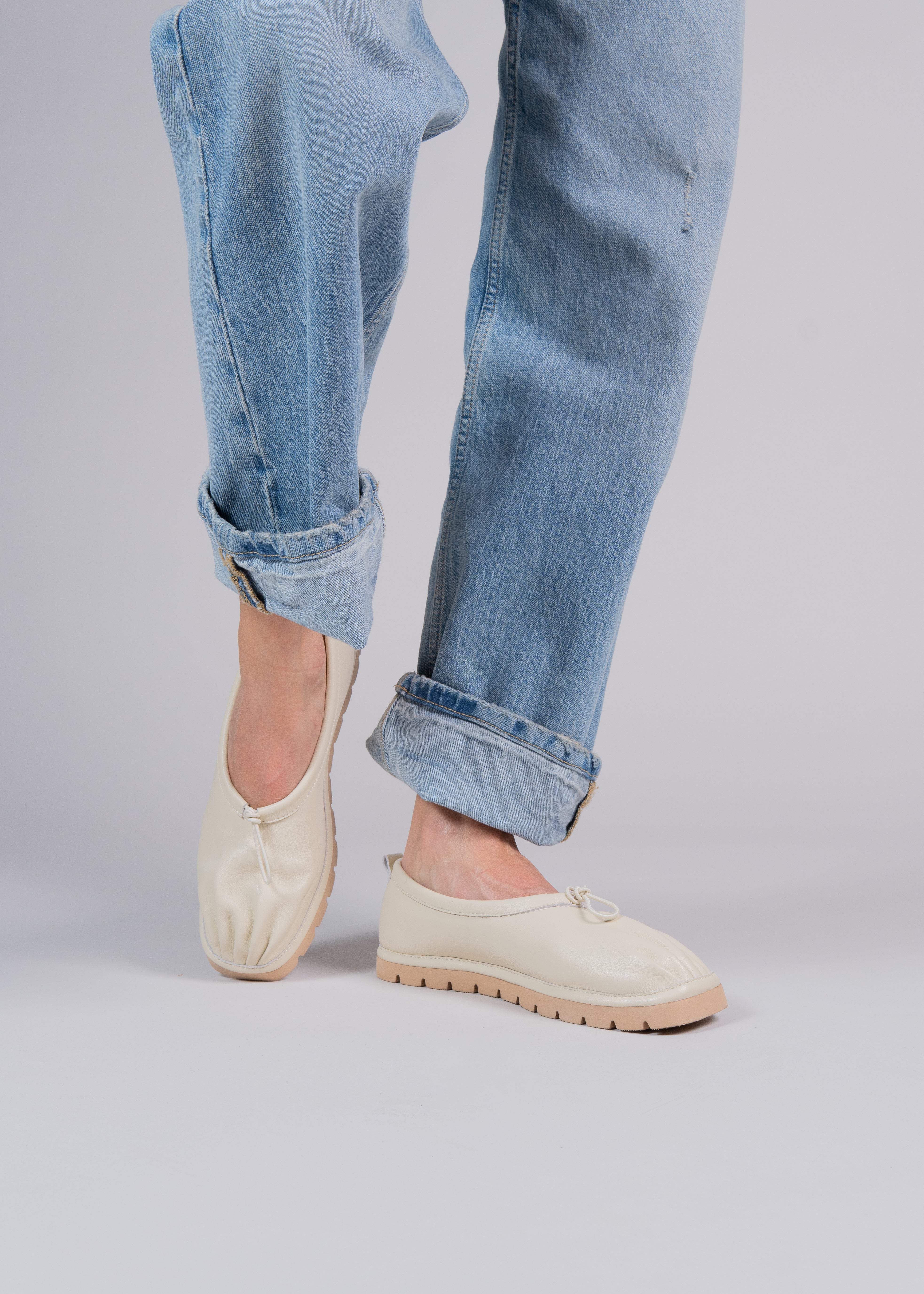 PAGET - BUTTER NAPPA LEATHER BALLERINA