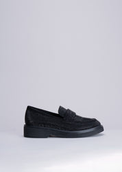 MILOS - BLACK LOAFER WITH CRYSTALS