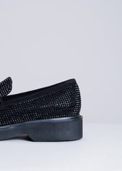 MILOS - BLACK LOAFER WITH CRYSTALS