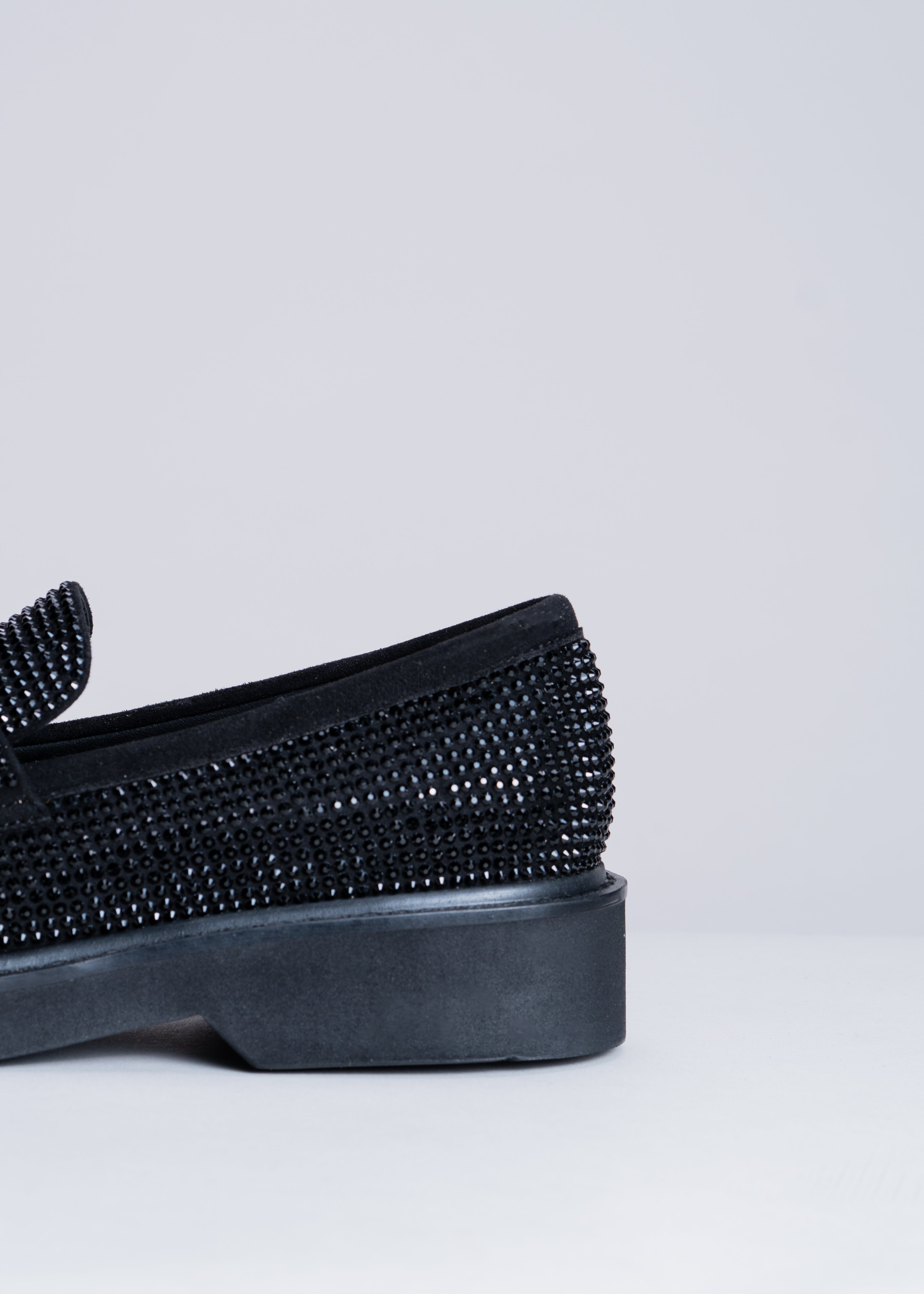 MILOS - BLACK LOAFER WITH CRYSTALS