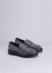 MILOS - GRAPHITE LOAFER WITH CRYSTALS