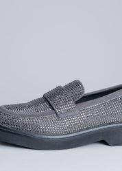 MILOS - GRAPHITE LOAFER WITH CRYSTALS