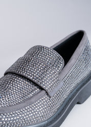 MILOS - GRAPHITE LOAFER WITH CRYSTALS