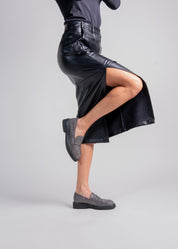MILOS - GRAPHITE LOAFER WITH CRYSTALS