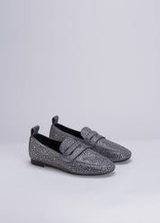 NEW CHRISTEL - GRAPHITE LOAFER WITH CRYSTALS