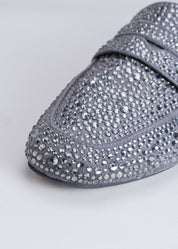 NEW CHRISTEL - GRAPHITE LOAFER WITH CRYSTALS