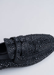 NEW CHRISTEL - BLACK LOAFER WITH CRYSTALS
