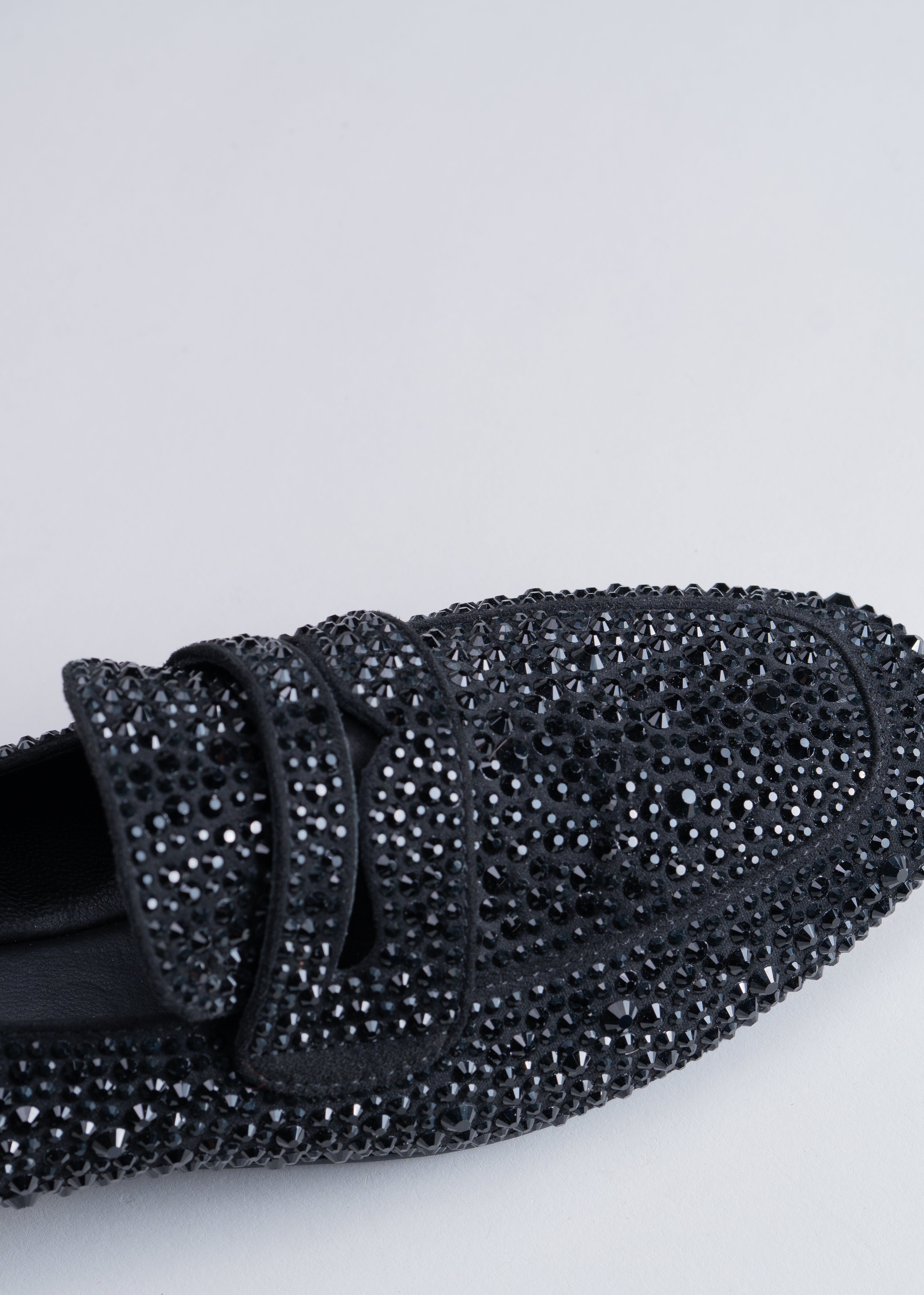 NEW CHRISTEL - BLACK LOAFER WITH CRYSTALS