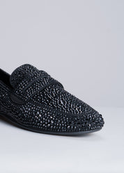 NEW CHRISTEL - BLACK LOAFER WITH CRYSTALS