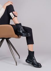 PIPER - BLACK CALF LEATHER ANKLE BOOT