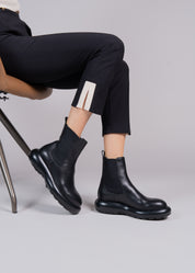 PIPER - BLACK CALF LEATHER ANKLE BOOT