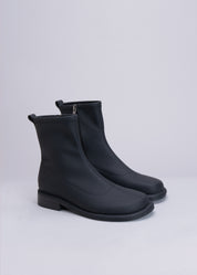 PHOEBE - BLACK RUBBERIZED NEOPRENE STRETCH ANKLE BOOT