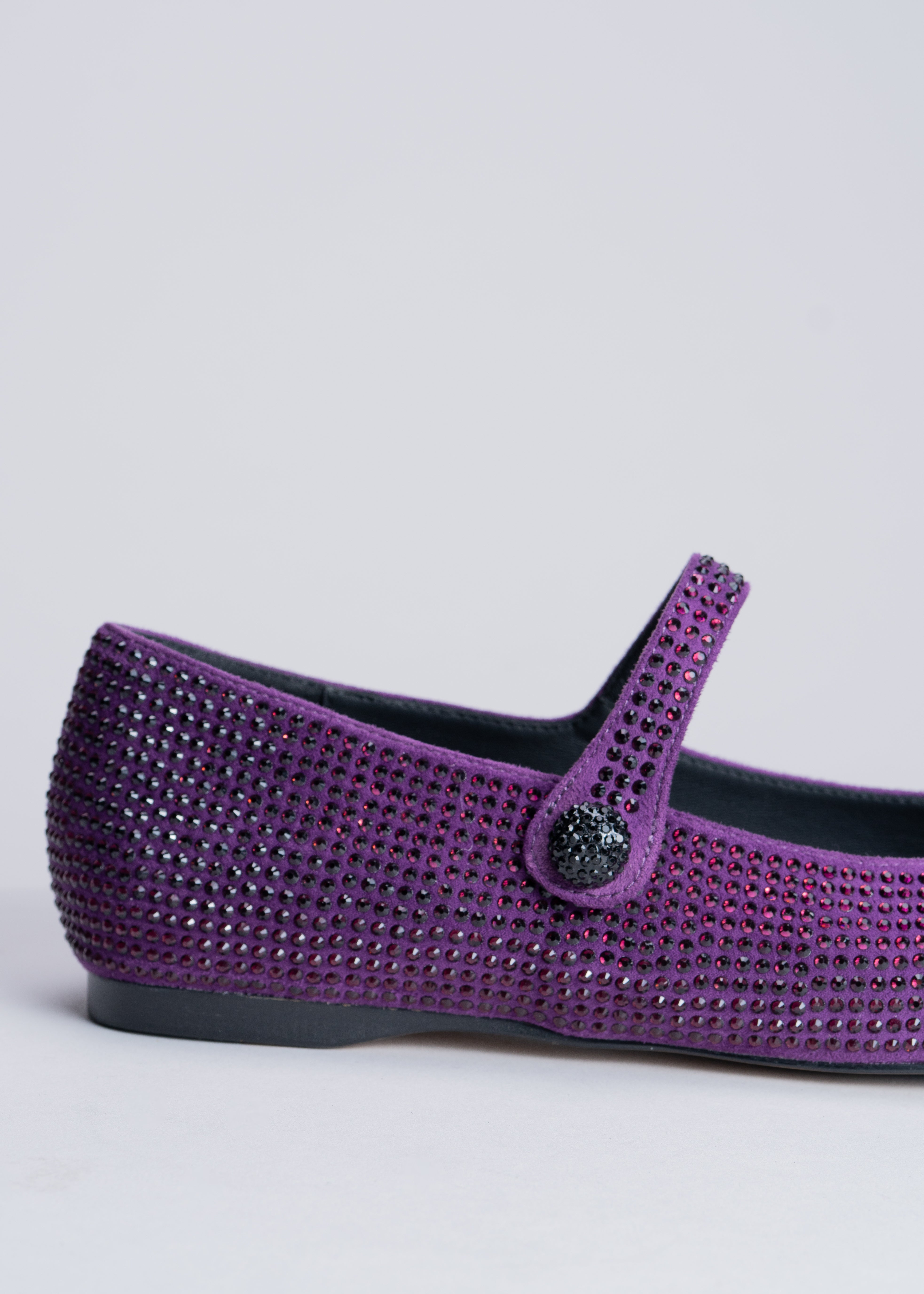 MARSEILLE - PLUM BALLERINA WITH CRYSTALS