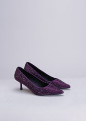 PILAR - PLUM PUMP WITH CRYSTALS