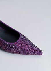 PILAR - PLUM PUMP WITH CRYSTALS
