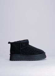 PAMILA - BLACK ANKLE BOOTS WITH CRYSTALS