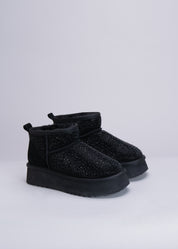 PAMILA - BLACK ANKLE BOOTS WITH CRYSTALS