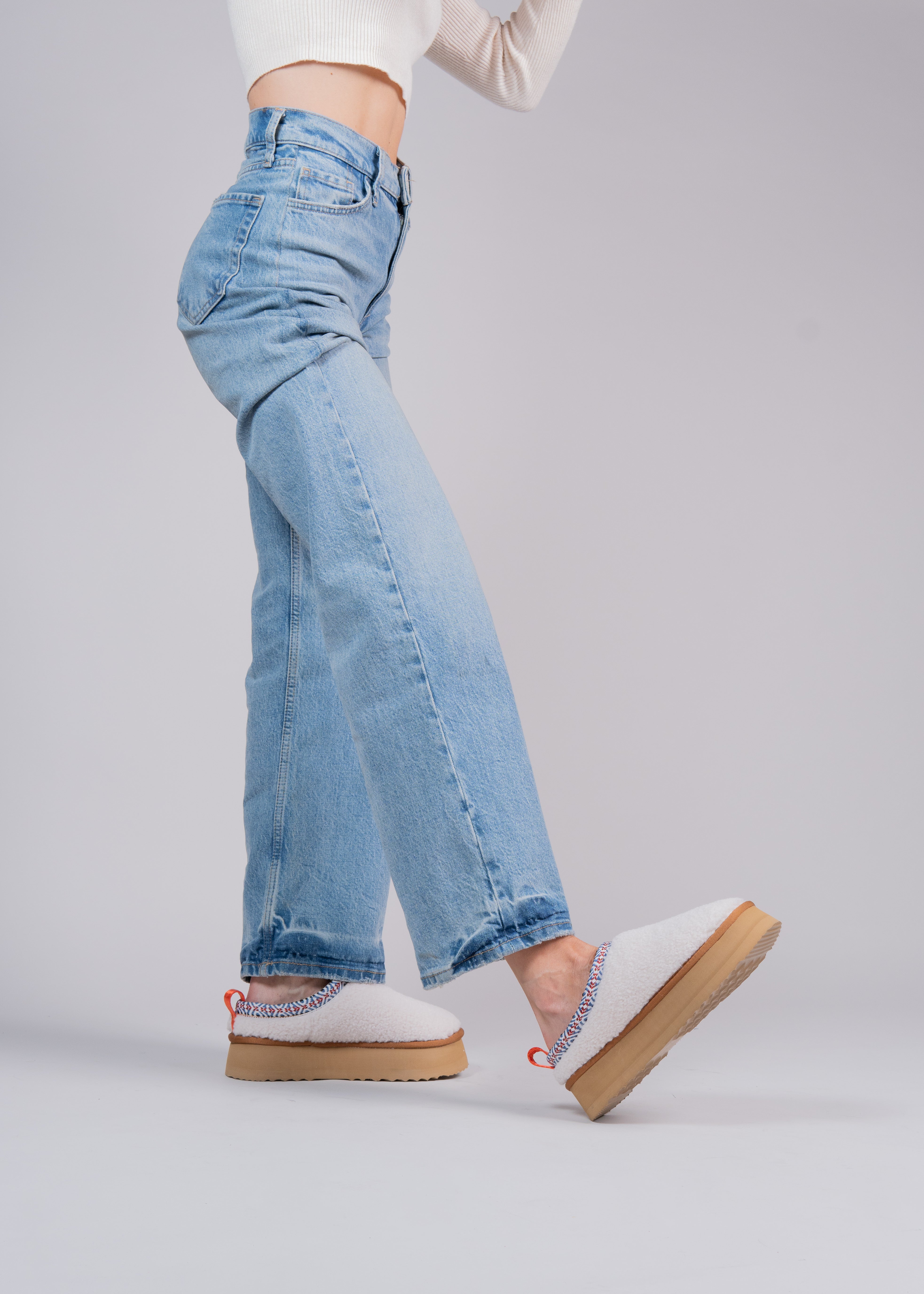 PEACE - IVORY SHEARLING MULE