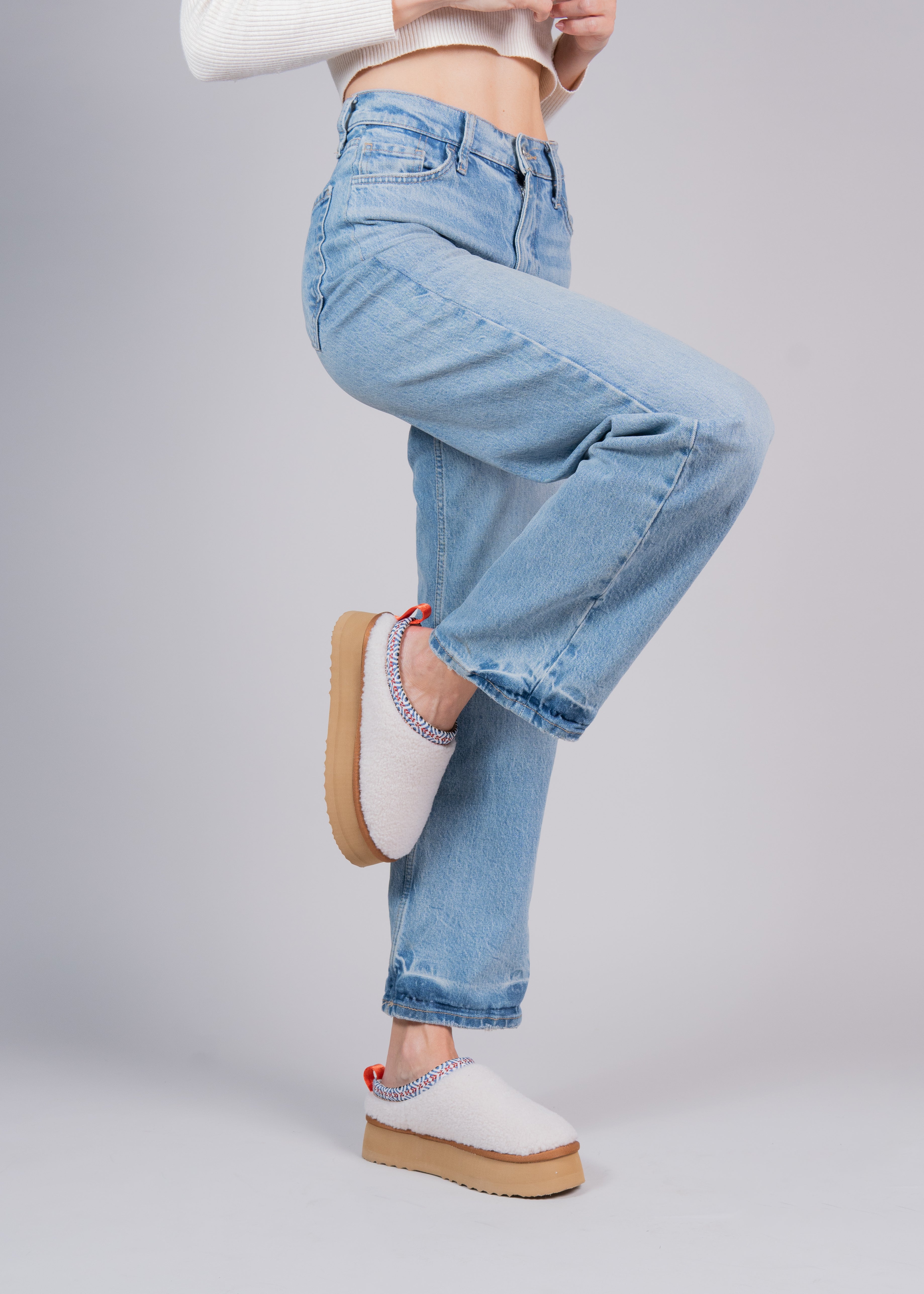 PEACE - IVORY SHEARLING MULE