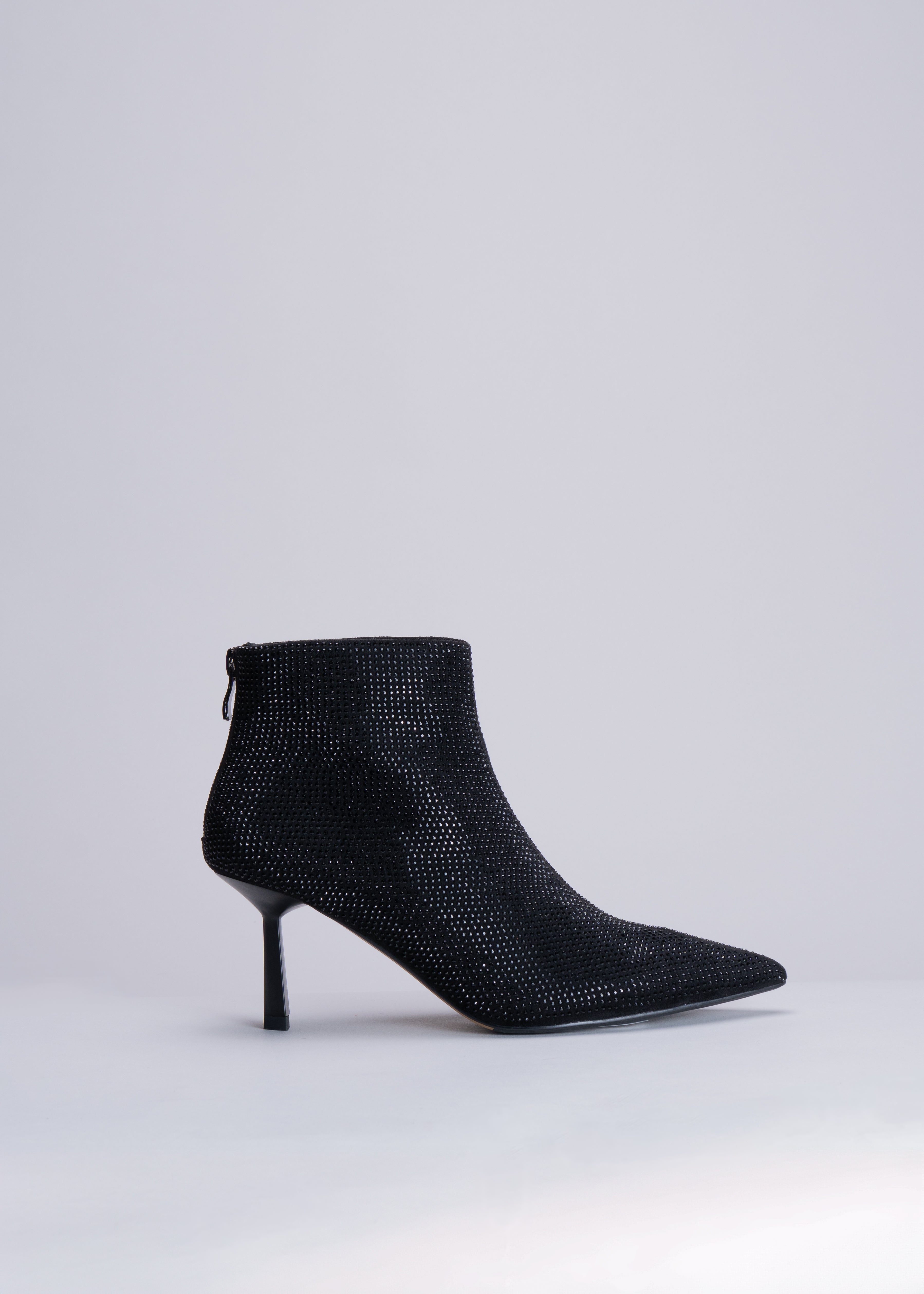 PAOLA - BLACK ANKLE BOOT WITH CRYSTALS