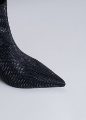 PAOLA - BLACK ANKLE BOOT WITH CRYSTALS