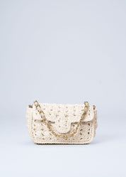 REGAN - WHITE RAFFIA MINI BAG