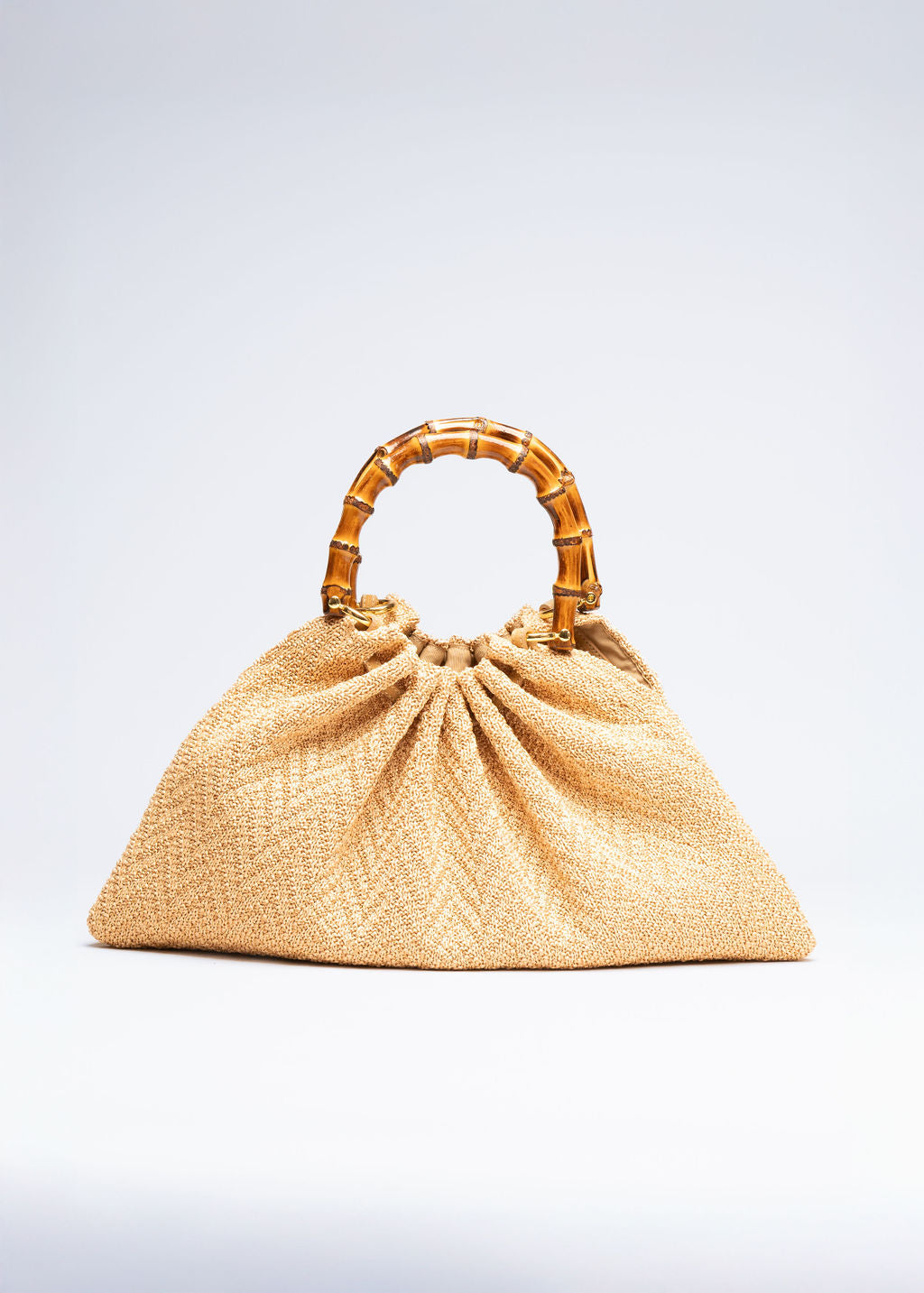RIKE - NATURAL BAG WITH BAMBOO HANDLES