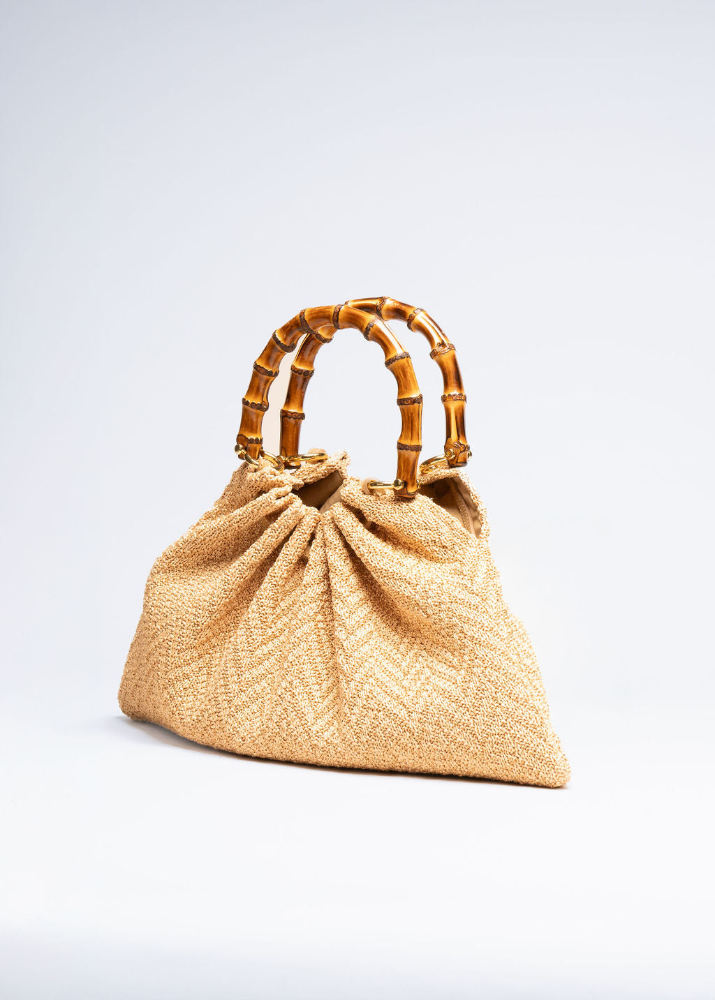 RIKE - NATURAL BAG WITH BAMBOO HANDLES