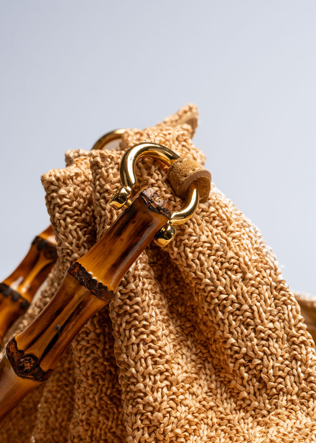 RIKE - NATURAL BAG WITH BAMBOO HANDLES
