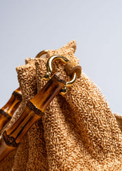 RIKE - NATURAL BAG WITH BAMBOO HANDLES