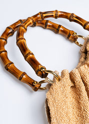 RIKE - NATURAL BAG WITH BAMBOO HANDLES