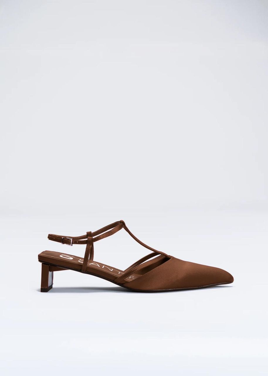 PETRA - LIMITED EDITION TOBACCO SILK SATIN PUMP