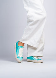 NAXOS - AQUAMARINE SATIN SNEAKERS