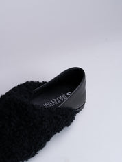 PENELOPE - BLACK SHERLING AND NAPPA LEATHER SLIPPER