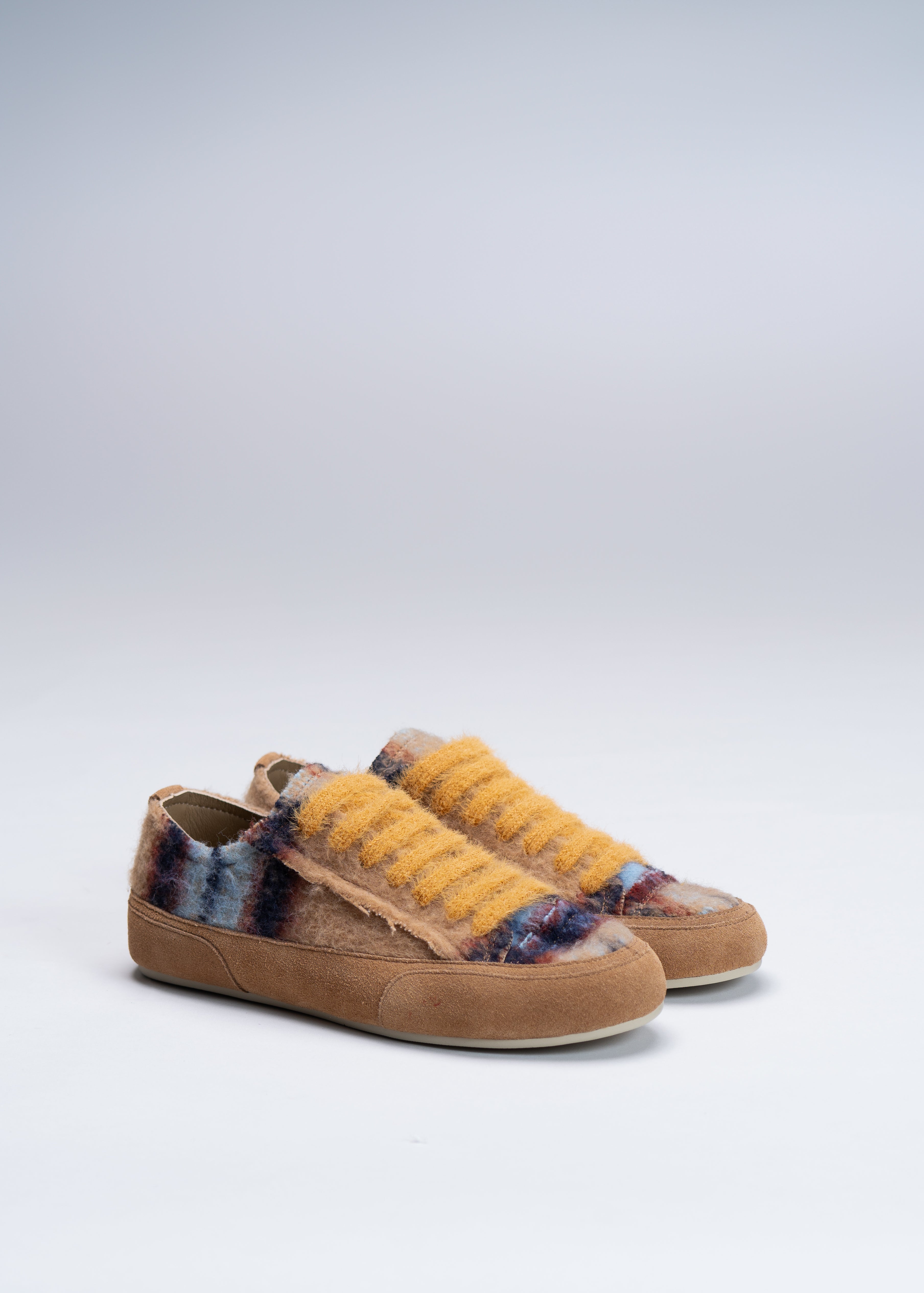 NAXSOS - BLUE CAMEL TARTAN WOOL SNEAKER