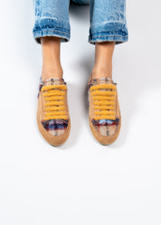NAXSOS - BLUE CAMEL TARTAN WOOL SNEAKER