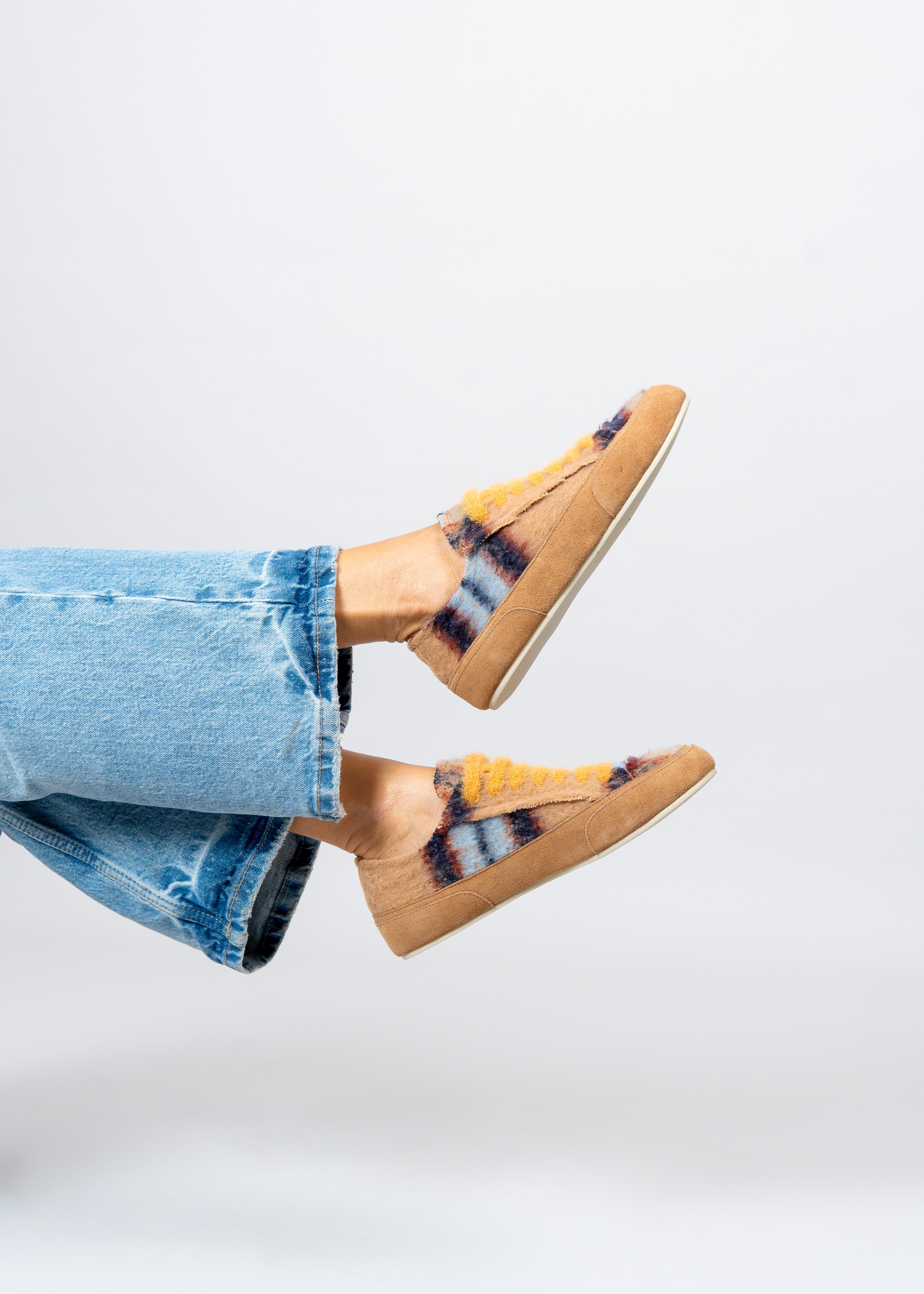 NAXSOS - BLUE CAMEL TARTAN WOOL SNEAKER