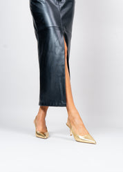 PARIS - GOLD LAMINATED CALFSKIN SLINGBACK