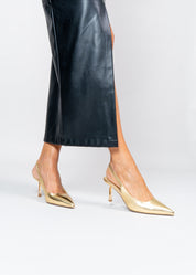 PARIS - GOLD LAMINATED CALFSKIN SLINGBACK