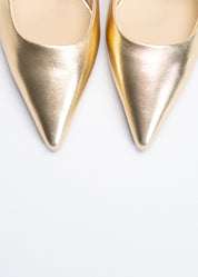 PARIS - GOLD LAMINATED CALFSKIN SLINGBACK