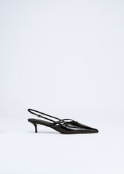 SILVIA BERRI PUMPS – BLACK LEATHER PUMPS