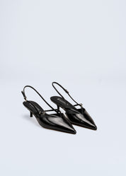 SILVIA BERRI PUMPS – BLACK LEATHER PUMPS