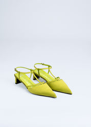 PETRA - ACID LIME SILK SATIN PUMP