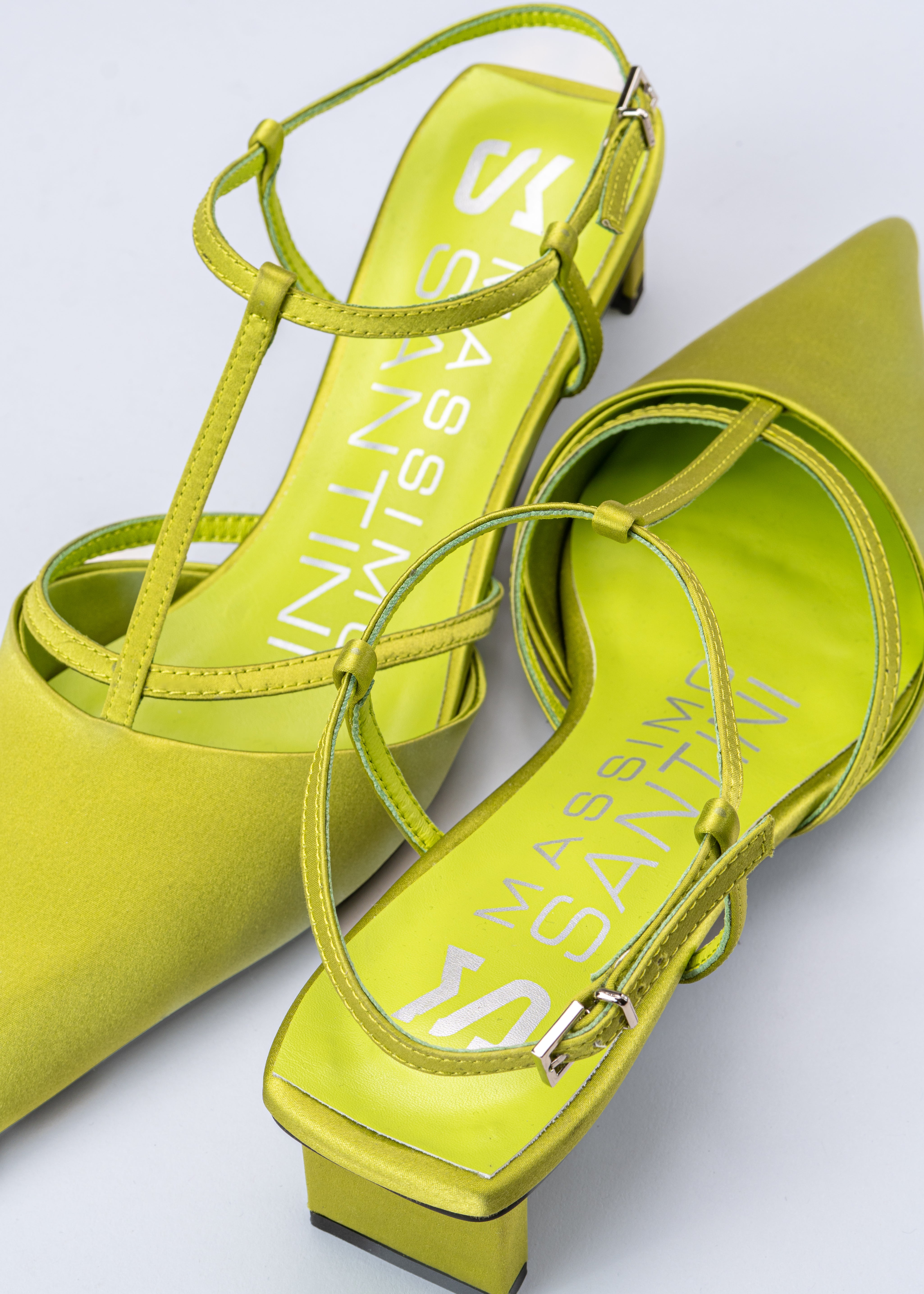 PETRA - ACID LIME SILK SATIN PUMP